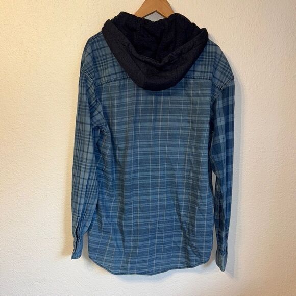 American Eagle Super Soft Plaid Flannel Hoodie Large - Picture 5 of 5